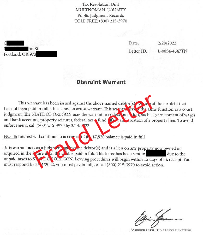 Letter Scam