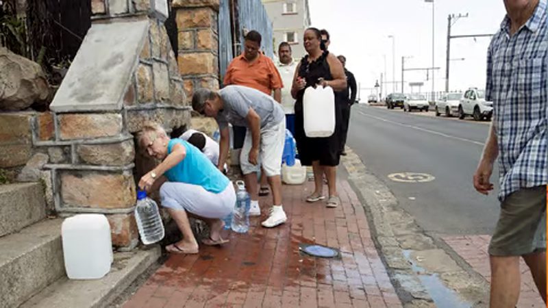 Taps have run dry across South Africa’s largest city in an unprecedented water crisis